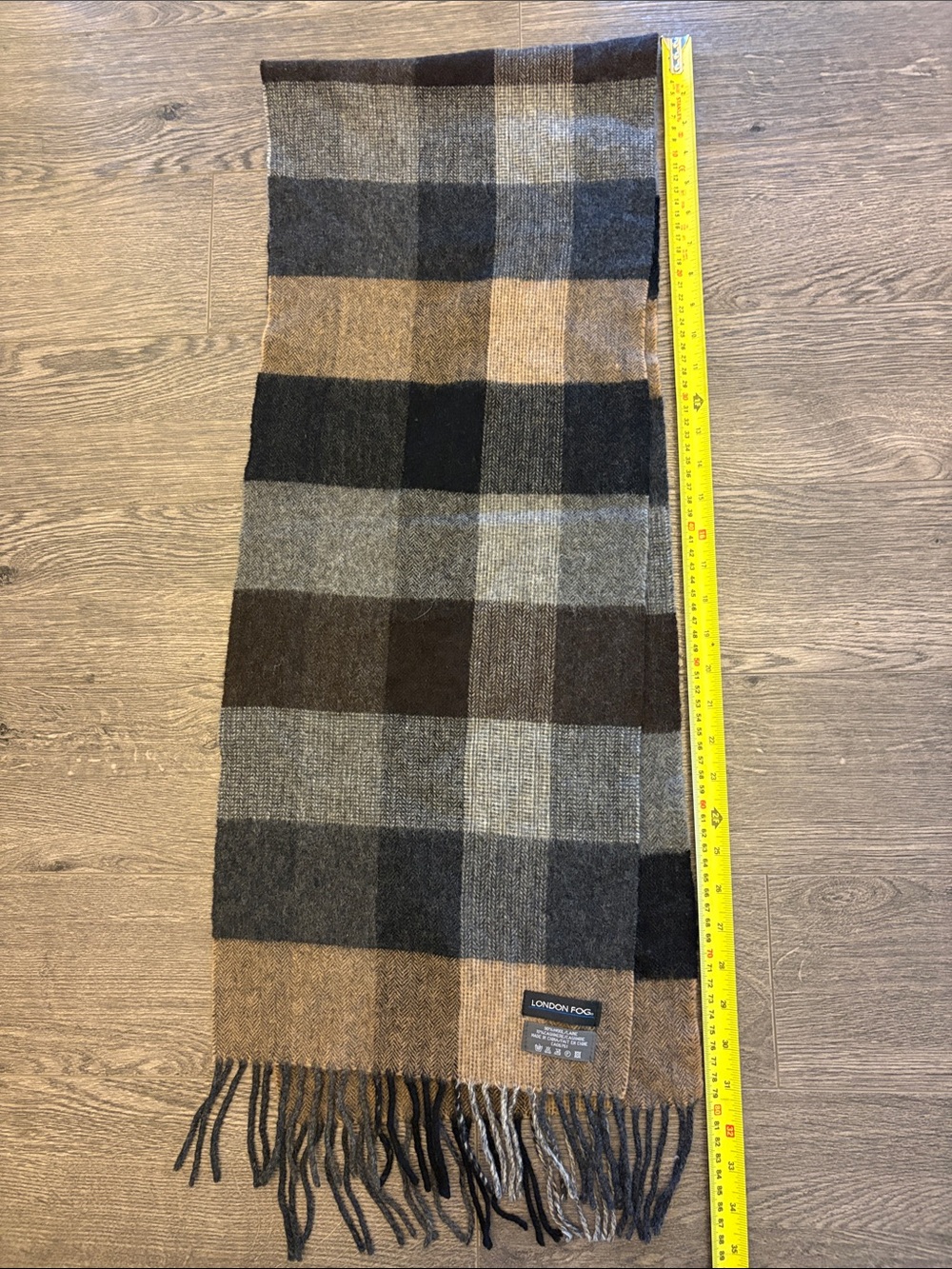 Wool-Cashmere Blend Scarf London Fog Classic Plaid